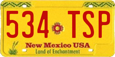 NM license plate 534TSP