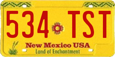 NM license plate 534TST