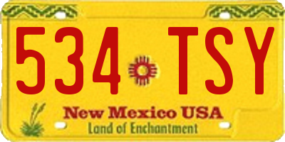 NM license plate 534TSY