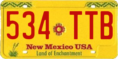NM license plate 534TTB