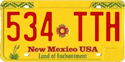 NM license plate 534TTH