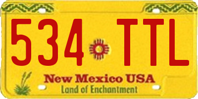 NM license plate 534TTL