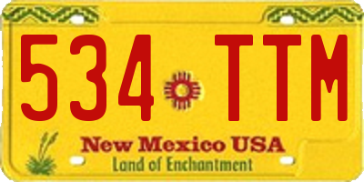 NM license plate 534TTM