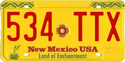 NM license plate 534TTX