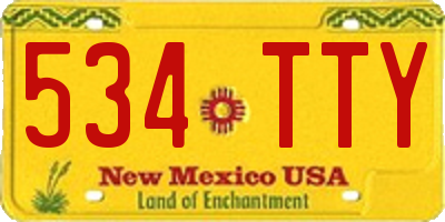 NM license plate 534TTY