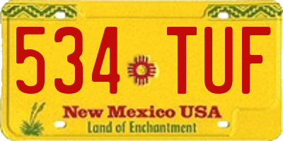 NM license plate 534TUF