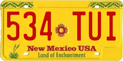 NM license plate 534TUI