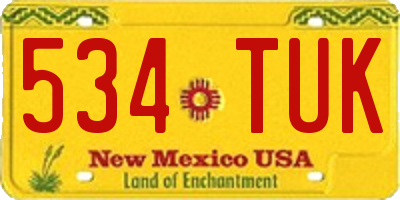 NM license plate 534TUK