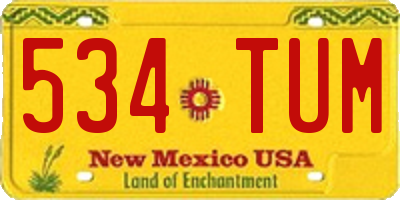 NM license plate 534TUM