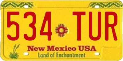 NM license plate 534TUR