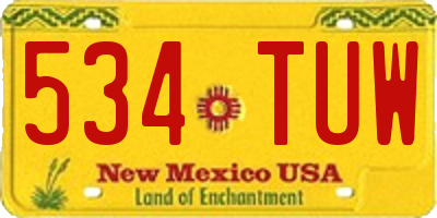 NM license plate 534TUW