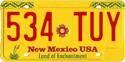 NM license plate 534TUY