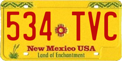 NM license plate 534TVC