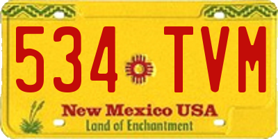NM license plate 534TVM