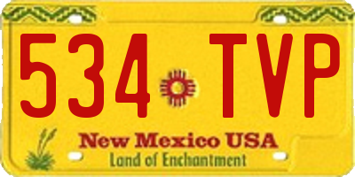 NM license plate 534TVP