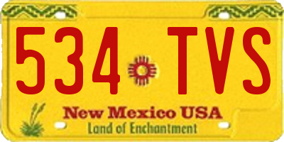 NM license plate 534TVS
