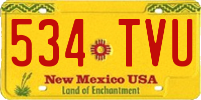 NM license plate 534TVU