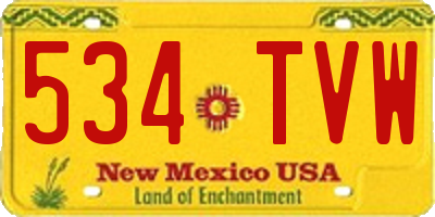 NM license plate 534TVW