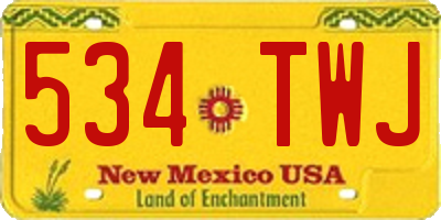 NM license plate 534TWJ