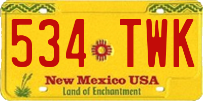 NM license plate 534TWK