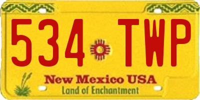 NM license plate 534TWP