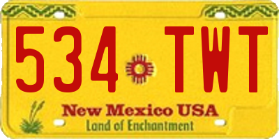 NM license plate 534TWT