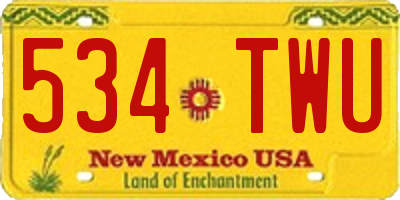 NM license plate 534TWU
