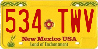 NM license plate 534TWV