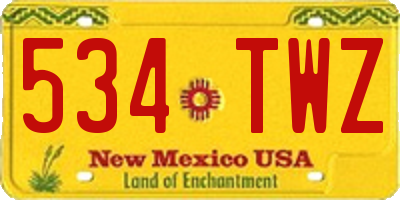 NM license plate 534TWZ