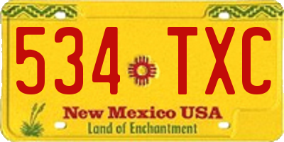 NM license plate 534TXC