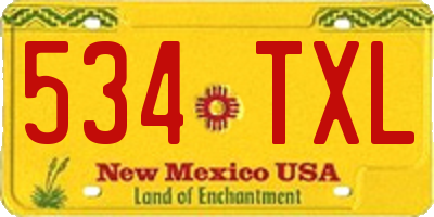 NM license plate 534TXL