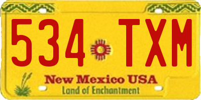 NM license plate 534TXM