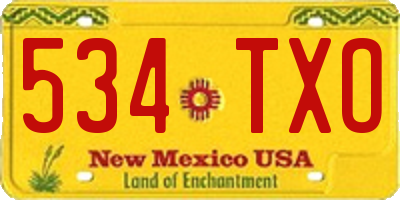 NM license plate 534TXO