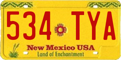 NM license plate 534TYA