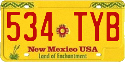 NM license plate 534TYB