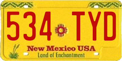 NM license plate 534TYD