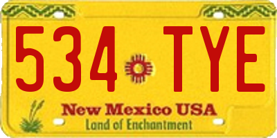 NM license plate 534TYE