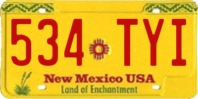 NM license plate 534TYI
