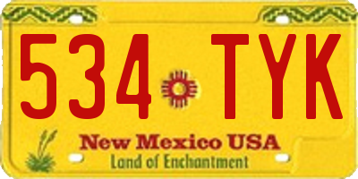 NM license plate 534TYK