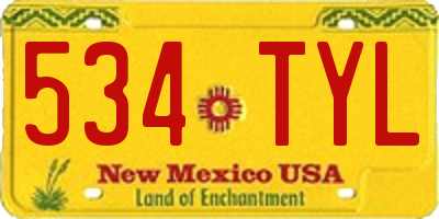 NM license plate 534TYL