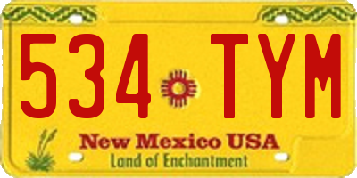 NM license plate 534TYM