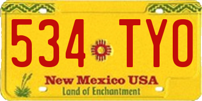 NM license plate 534TYO