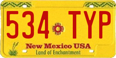 NM license plate 534TYP