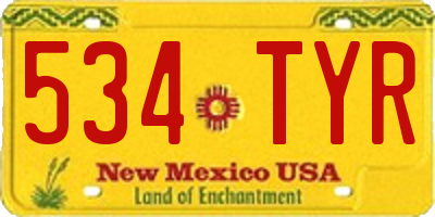 NM license plate 534TYR