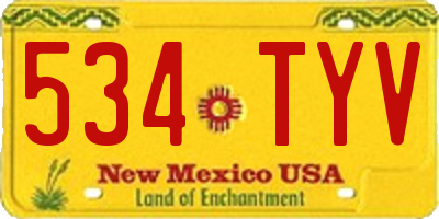 NM license plate 534TYV