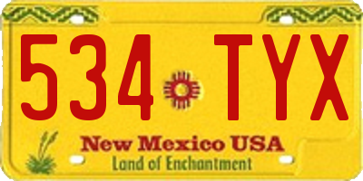 NM license plate 534TYX