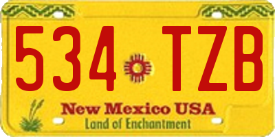 NM license plate 534TZB