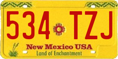 NM license plate 534TZJ