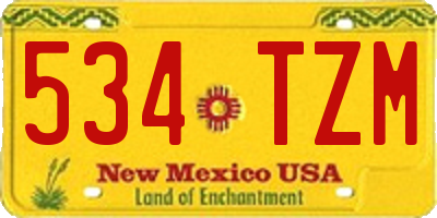 NM license plate 534TZM