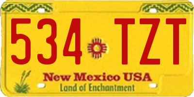 NM license plate 534TZT